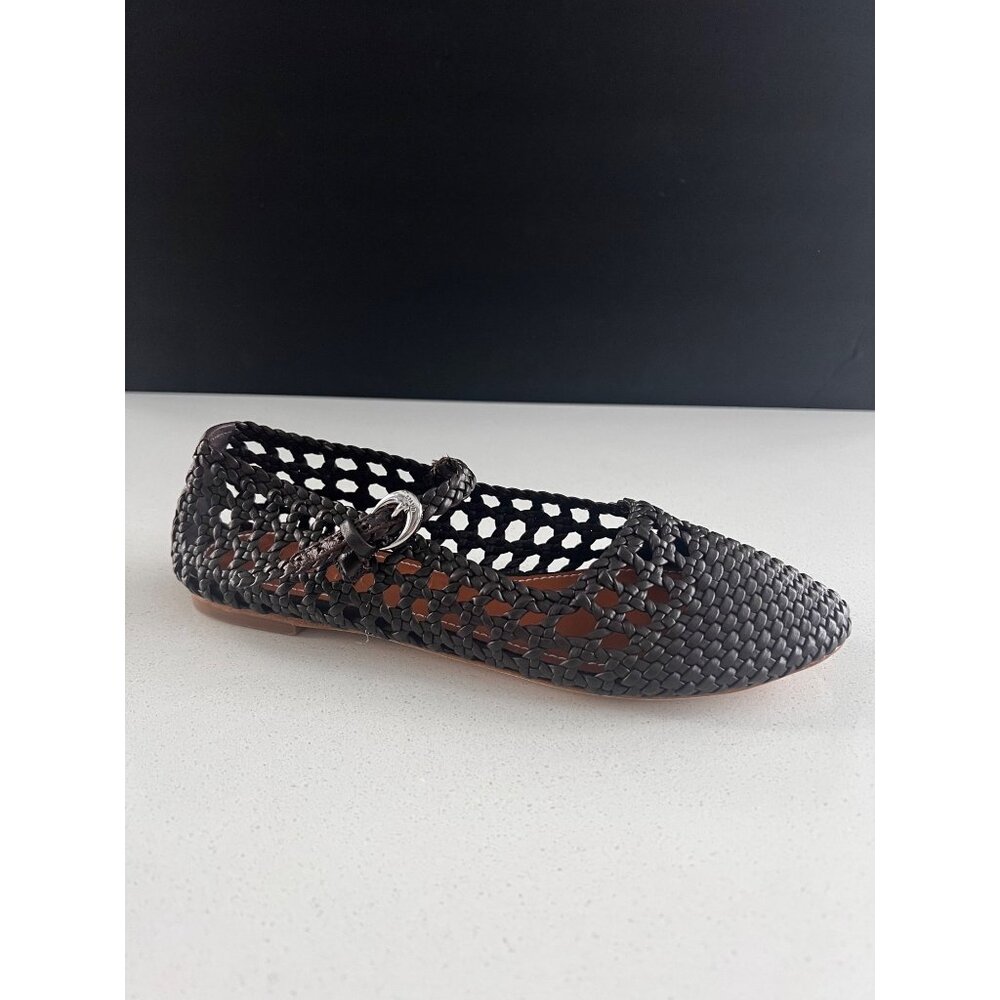 Staud Nell Leather Mary Janes espresso leather flats size 39 New - Picture 8 of 9